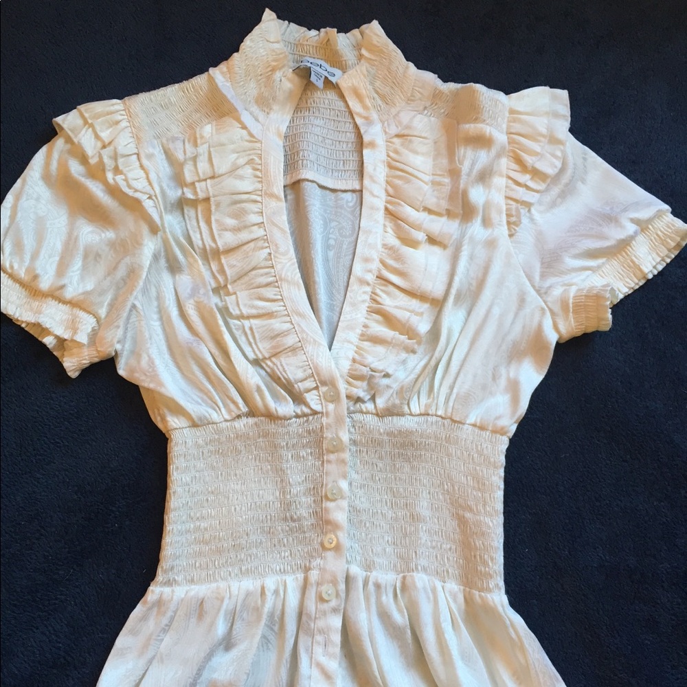 White silky Bebe shirt